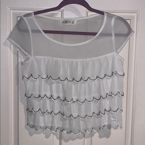 Abercrombie And Fitch Sheer Satin layered top